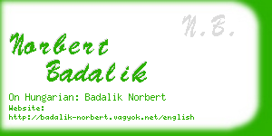 norbert badalik business card